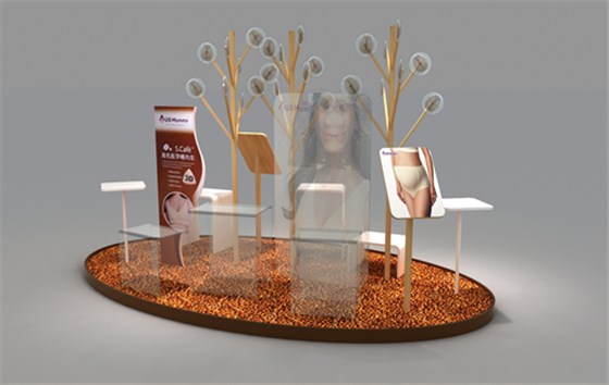 大唐格雅服裝展柜優(yōu)生地堆正面圖