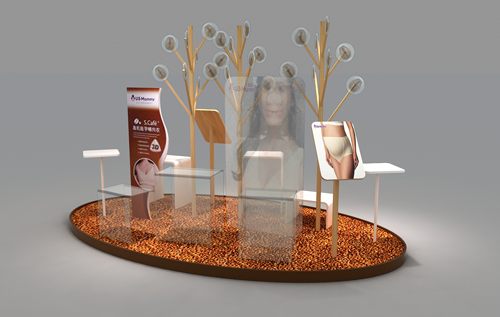 大唐格雅服裝展柜優(yōu)生地堆正面圖