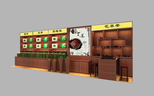 茶葉展柜效果圖
