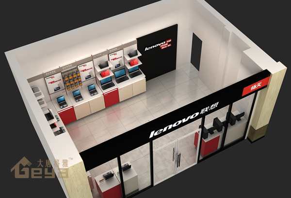 南京展柜制作-聯(lián)想揚天手機電腦展柜-南京大唐格雅展柜
